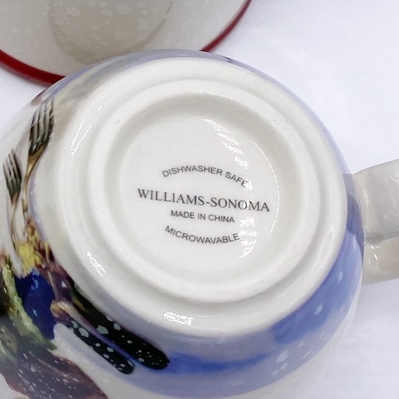 Williams Sonoma Nordic Elf Christmas Mugs Holiday Snowman Set of 4 - Picture 4 of 10